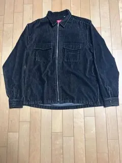 希少　Supreme フード付 コーディロイ 長袖シャツ 黒　S チェック Supreme シュプリーム 18AW Hooded Jacquard Flannel Shirt