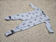 NEXT baby 6-9m ベビー リボン柄 カバーオール グレー 肩フリル