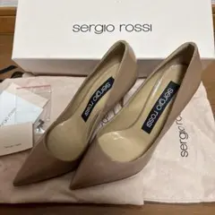sergio rossi ベージュ ポインテッドトゥ ハイヒール