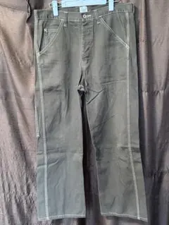 post overalls ブラウン系ダークグレー ストレートワークパンツのサムネイル