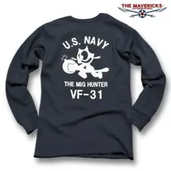 新品 サーマル 長袖Tシャツ L 米海軍NAVY黒猫 ネイビー ミリタリー