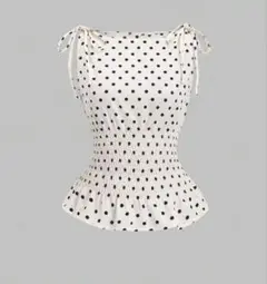 shein ドット　ドット柄 トップス　ノースリーブ　リボン　64816739