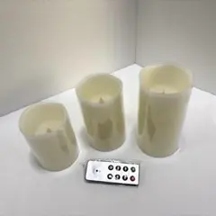 アイボリーLEDキャンドル大中小3個セット