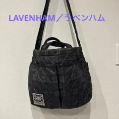 LAVENHAM ラベンハムキルティングバッグブラックウォッチ×レッド上品ショル