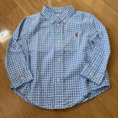 Ralph Lauren 水色ギンガムチェックシャツ