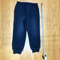 110cm 키즈 남자 데님 스타일 롱 팬츠 네이비 옷자락 리브