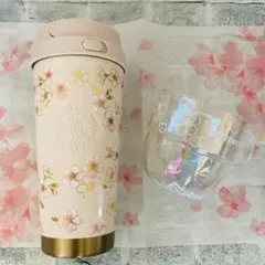 SAKURA2026ステンレスTOGOボトル　耐熱グラス　2点セット　新品スタバ
