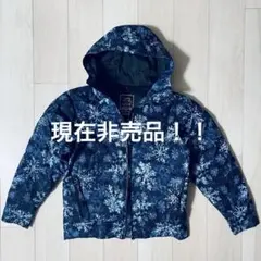 あったかダウン　雪の結晶柄ネイビー　Lサイズ　workman Find-Out