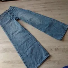【GRL】ワイドストレートデニムパンツ ライトブルー Sサイズ