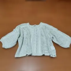 earth music & ecology ミントグリーン ケーブルニット