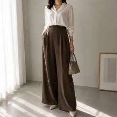 美品✨フォクシー 大きいサイズ42 Blanche ワイドパンツ ホワイト 