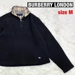 【春フリース】BURBERRY LONDON ハーフジップsizeMノバチェック