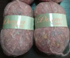 海外モヘア毛糸　ピンク系変わり糸　2玉