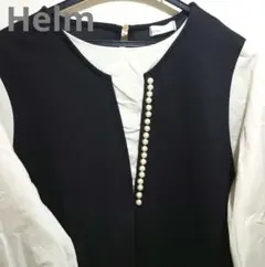 Helm　ワンピース　パールボタン付き （Mサイズ）
