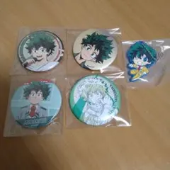 僕のヒーローアカデミア　緑谷出久　缶バッジ４種＋ラバーキーホルダー