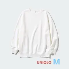 【M】スウェットクルーネックシャツ長袖ホワイトユニクロUNIQLOGU