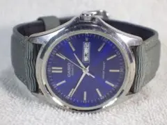 CASIO MTP-1239DJメンズ時計ブルー・ミヨタムーブメント電池交換済み