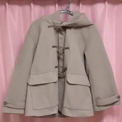 ベージュ ブラウン フード付き ダッフルコート