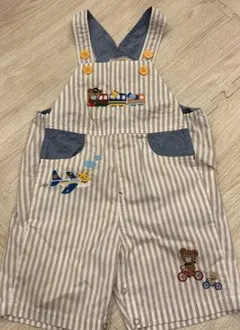mikiHOUSEストライプオーバーオール