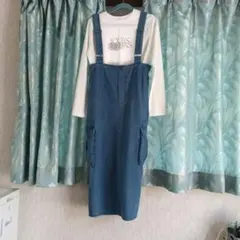 デニムサロペットスカート