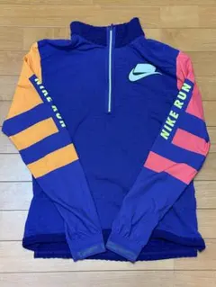 Nike ハーフジップ長袖 S パープル系 マルチカラー NIKE RUN