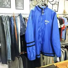 ♯51 NIKE ナイキトラックジャケット 刺繍 ナイロン銀タグXL90s