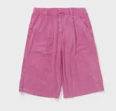 BONKNOWFREAKS ピンク コーデュロイ ワイドショートパンツ