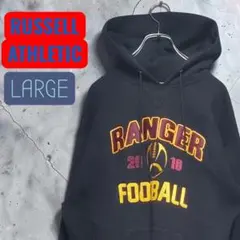 【USA古着】ラッセルアスレチック カレッジワッペン フーディー Lサイズ