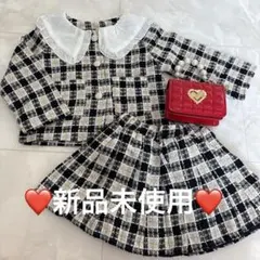 新品未使用♡ツゥイードチェックセーラージャケット♡スカート ♡セットアップ100