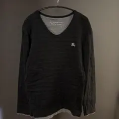 00s BURBERRY Layered L/S tee V-neck y2k