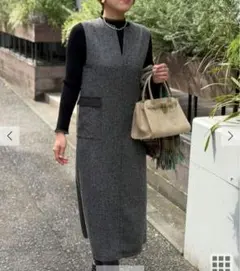 お値下げブリティッシュツイードワンピース　ノーリーズ　ミコクリエ　ロング