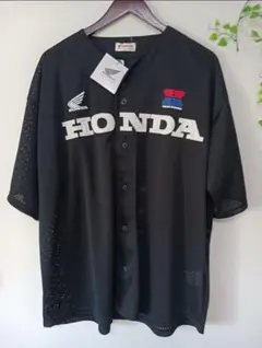 新品 HONDAホンダ ベースボールシャツM メッシュ 半袖シャツ ユニフォーム