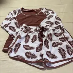 葉柄プリント Lサイズ 水着セット　水着　ラッシュ