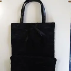 ブラックレーストートバッグ
