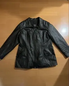 本革 レザージャケット ブラック 中綿入り メンズ L相当