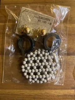 木製ビーズ フープピアス