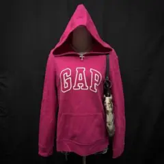 平成ギャル　y2k グランジ　GAP ロゴ　パーカー　フーディ　ピンク