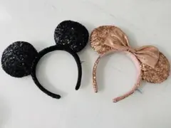 【美品】ディズニー カチューシャ/ミッキーミニー/2点セット