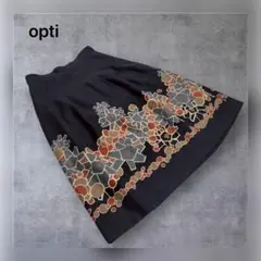 【美品】opti オプティ レトロ花柄プリント スカート (02‑03)