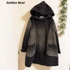 ゴールデンベア ウールコート ロングコート F 黒 フード 上品 大人可愛い
