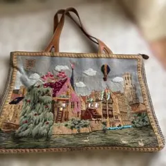 シンクビー！Think Bee! トートバッグ 刺繍 ゴブラン織り 絵画 刺繍 