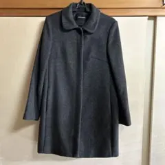 GALLORIA ダークグレー ミドル丈コート　11AR ウール混