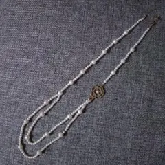 値下げ！新品Pinky&Dianneパールゴールド 2重ネックレス 花モチーフ付