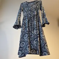 ロングシャツ　シャツワンピース　ペイズリー柄