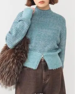 Ray BEAMSメランジ リブ ハイネック ニット￥14,300