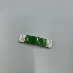 251ヴィンテージ　ゴールド　緑石　着物　帯留め