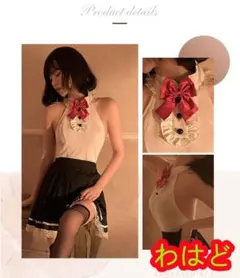 ノースリーブミニワンピース ホワイト/ブラック