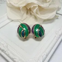 c678.Vintageエナメルイヤリング