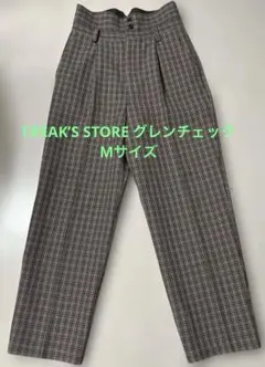 FREAK’S STORE グレンチェック ハイウエストパンツ M タック入り