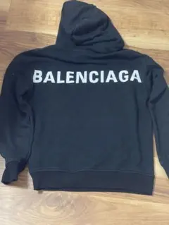 BALENCIAGA バックロゴ パーカー ブラック M